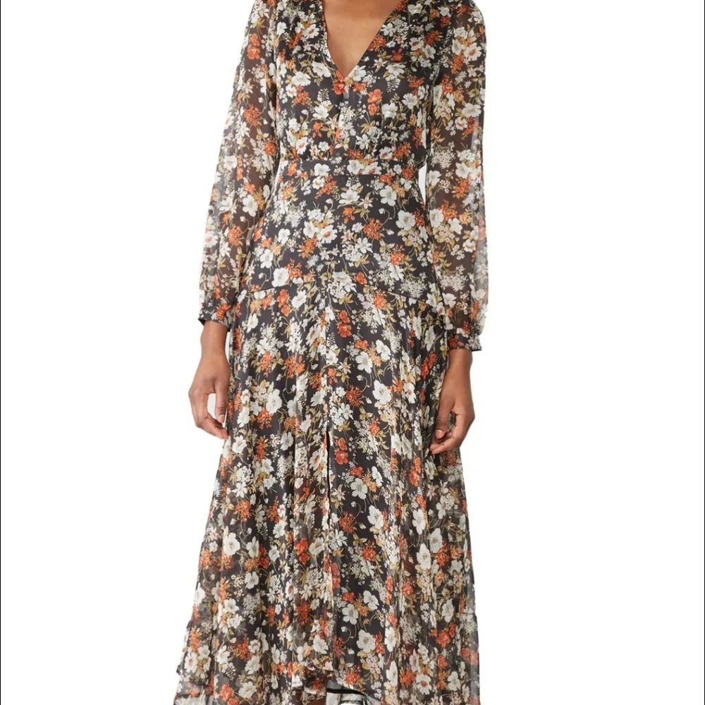 ASTR The LABEL Floral Handkerchief Floral Fall DRESS, Influencer FAV